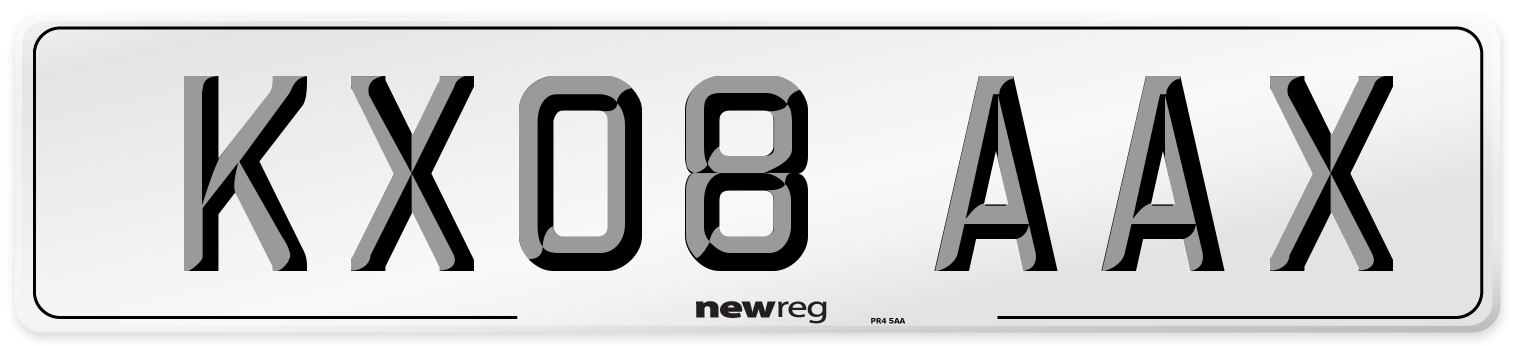 KX08 AAX Number Plate from New Reg